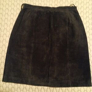 Vintage Made Exclusively for Jay Jacobs by Winlit, Black Lined Suede Mini Skirt